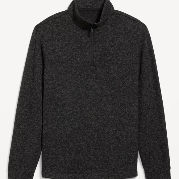 NWT OLD NAVY Sweater-Knit Quarter Zip Color: Black Jack Size Medium - Picture 1 of 5